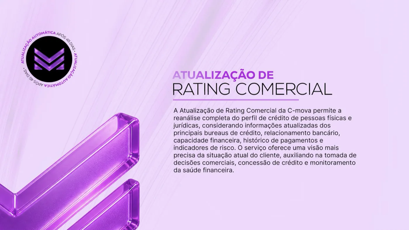 Página Atualização de Rating Comercial